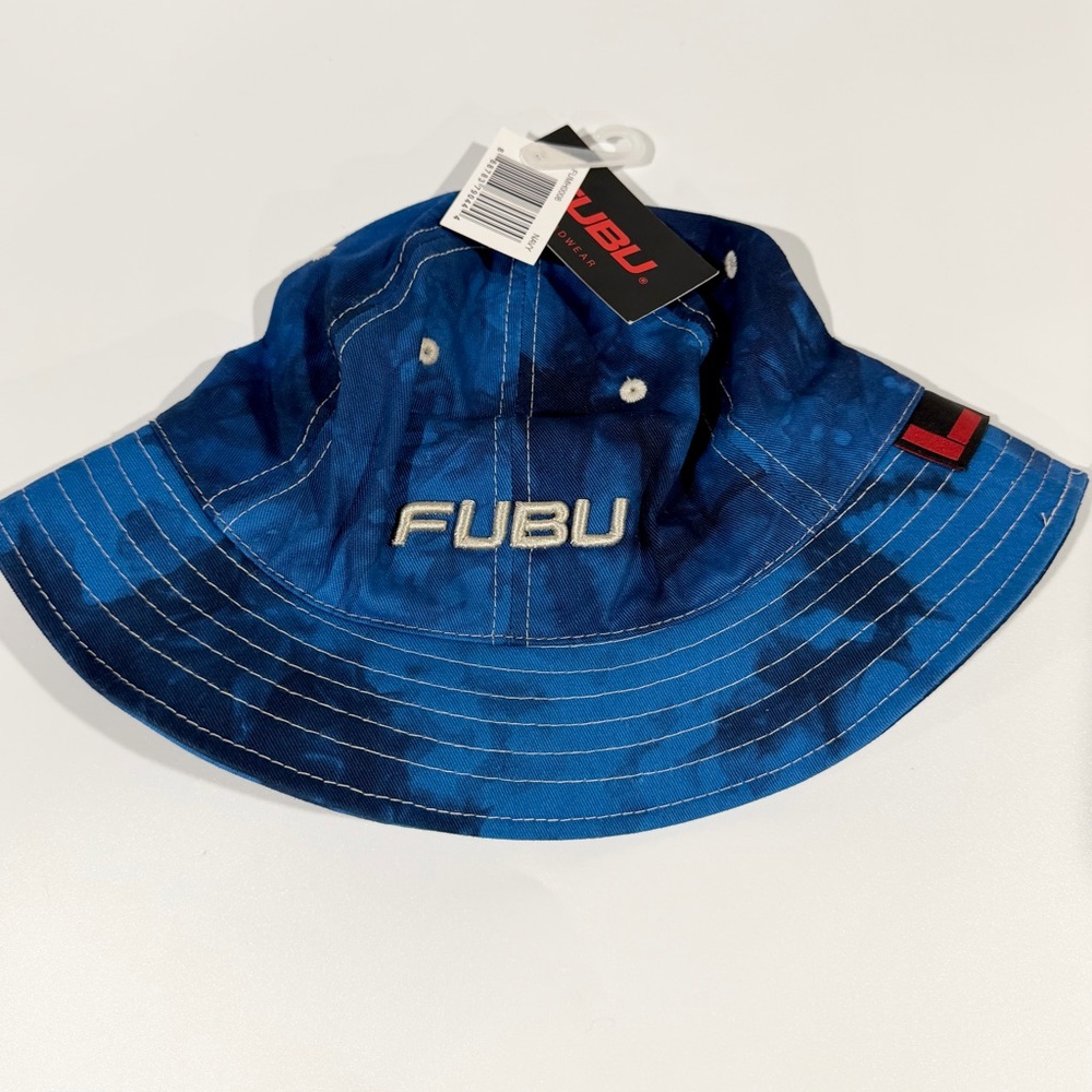 Rare New w Tag FUBU Navy Royal Blue Tie-Dye Bucket Hat